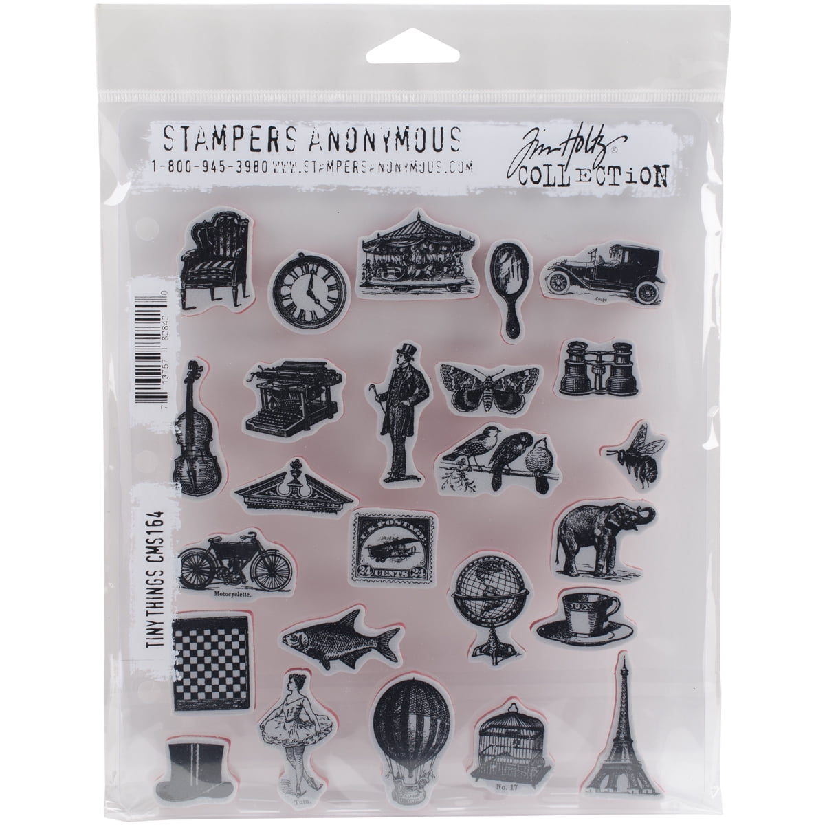 Tim Holtz Cling Stamps 7 X8.5 - Festive Collage Tim Holtz Cling Stamps 7 X8.5 - Festive Collage