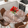 thumbnail image 2 of Brown Palm Tree Round Tablecloth 36-44 Inch Round Fitted Table Cloth with Elastic Edge, Summer Botanical Tropical Tree Waterproof Table Cover Protector for Outdoor Picnic Party Dining, 2 of 9