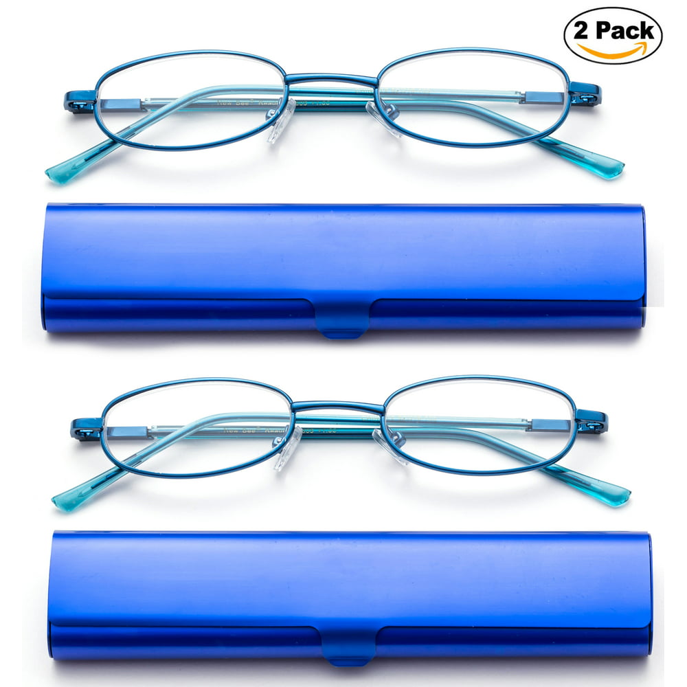 Newbee Fashion Portable Compact Reading Glasses In Aluminum Case Metal 