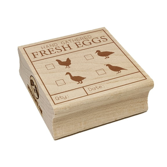 Fresh Eggs Check the Box Label Chicken Duck Goose Quail Square Rubber Stamp Stamping Scrapbooking Crafting - Small 1.25in