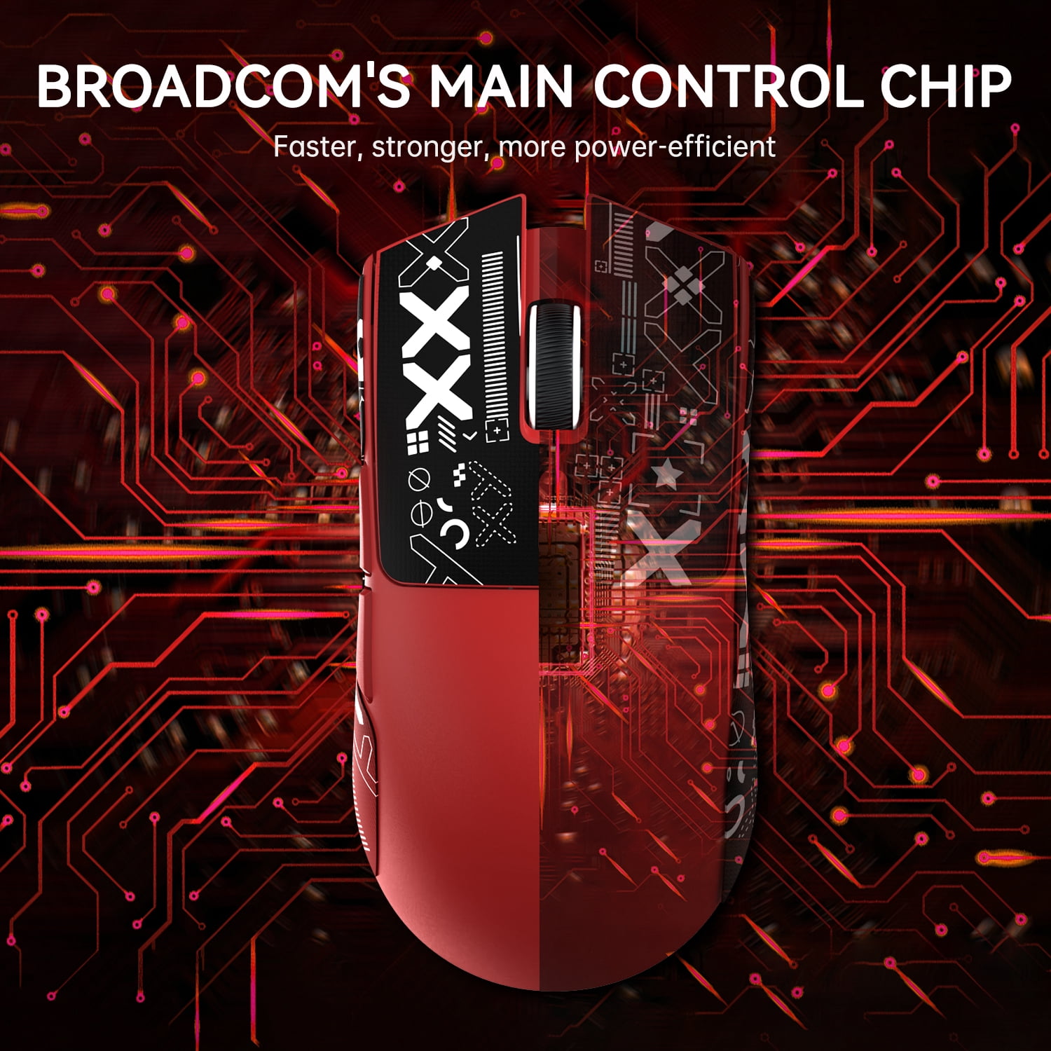 ATTACK SHARK X11 Wireless Gaming Mouse with RGB Charging Dock, Tri-Mode 2.4G/USB-C Wired/Bluetooth, 22000 DPI, PAW3311 Sensor, 5 Programmable Buttons, Grip Tape Included, Red