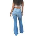 thumbnail image 3 of YAGHYAGH Women Vintage High Waist Flared Bell Bottoms Bootcut Denim Jeans, 3 of 3
