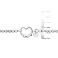 thumbnail image 2 of Everly Women's Fancy-Cut Sterling Silver White Ball Bead Link Chain Heart Charm Bracelet, 2 of 8