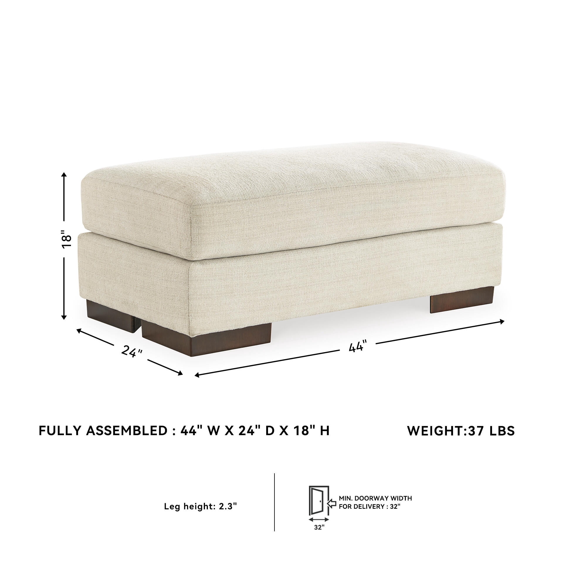 Signature Design by Ashley Contemporary Maggie Ottoman, Birch