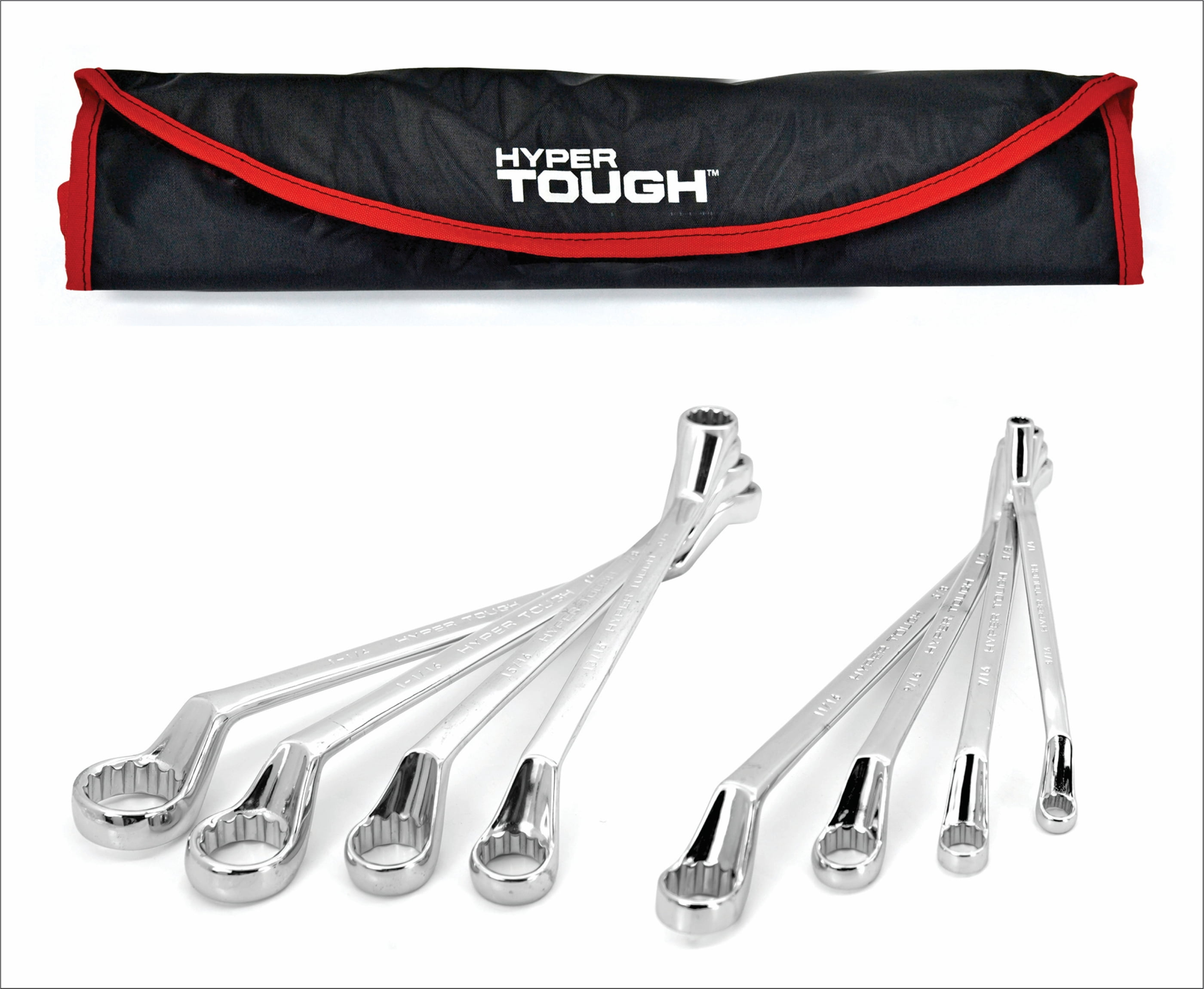 Hyper Tough 16-Piece Metric and SAE Deep Offset Ring Wrench Set
