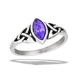 thumbnail image 1 of Simulated Amethyst Wholesale Celtic Knot Ring Stainless Steel Band Purple CZ Female Size 8, 1 of 4