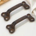 thumbnail image 1 of UPGRATOR 2 Pcs Poignées de Porte Rustiques en Fonte pour Armoires et Garde-Robes Marron, 1 of 4