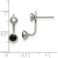 thumbnail image 5 of Stainless Steel Polished Black And White Cz Post Earrings (19 X 6) Made In China sre1284, 5 of 6