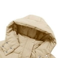 thumbnail image 5 of AHTJRT Boy's Long Winter Jacket Full Button Down Solid Color Outerwear with Pockets Thermal Heavyweight Hooded Snow Jacket Khaki 14-15 Years, 5 of 9