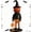 4A- White, variant on Halloween Decorations Indoor, 12 Inch Lighted Black Cat Table Lamp with Witch Hat, Stained Glass Style Gothic Figurine for Holiday Home Decor, Black