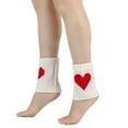 thumbnail image 5 of Conairie Valentines Day Socks for Women 3 Pack Heart Print Mid Calf Crew Socks Ribbed Knit Dress Boot Socks One Size, 5 of 5