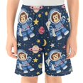 thumbnail image 2 of Monkey Astronaut Pattern Athletic Shorts Breathable with Comfort Fit Drawstring Casual Sweatshorts X-Small, 2 of 9