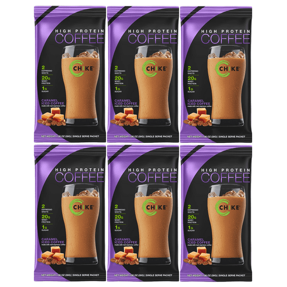 Chike Nutrition High Protein Iced Coffee Single Packets (6-Pack) Flavor: Caramel