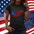 thumbnail image 2 of Busydd Womens Tops Independence Day T Shirts for Women Casual Short Sleeve Round Neck Summer Tops American Flag Print Patriotic Tshirts Stylish Comfortable Cotton Graphic Tees XL, 2 of 6