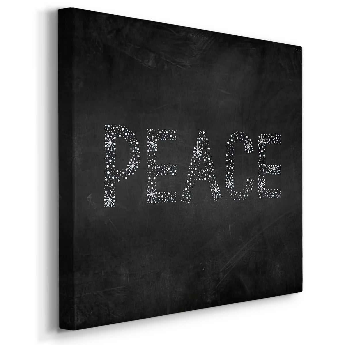 Peace Starburst - Dark Gray- Gallery Wrapped Canvas