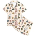 thumbnail image 2 of Easter Pajamas for Teen Girls Short Sleeved Egg Painted Soft Button Down 2 Piece Summer Loungewear Khaki,8-9Y, 2 of 5