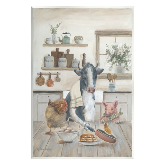 Stupell Industries Farm Animals in Kitchen Animals & Insects Painting Unframed Art Print Wall Art, 10 x 15