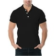 thumbnail image 1 of pstuiky camisetas de hombre, Camiseta de manga corta con cuello redondo y botones a la moda para hombre, informal, transpirable y a juego con el color camisas casuales para hombre m, 1 of 5