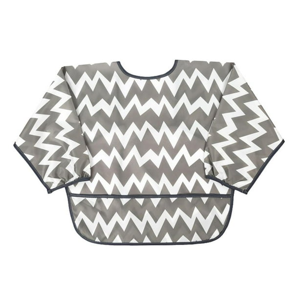 Babero impermeable para dentición babeante con manga para bebés pequeños Gray Sunnimix Baberos impermeables para niños pequeños