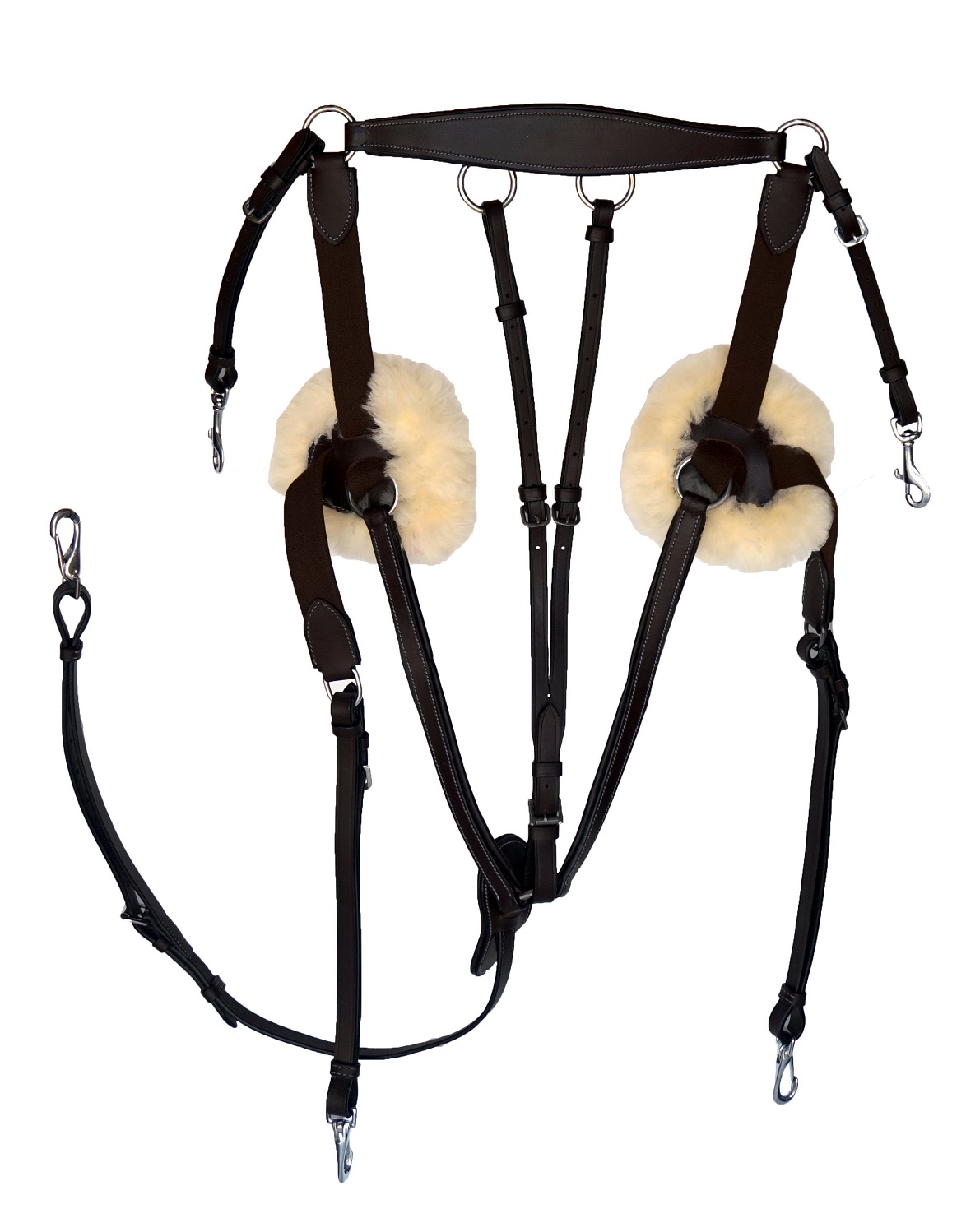 5 Point Leather with Elastic Jumping Breastplate