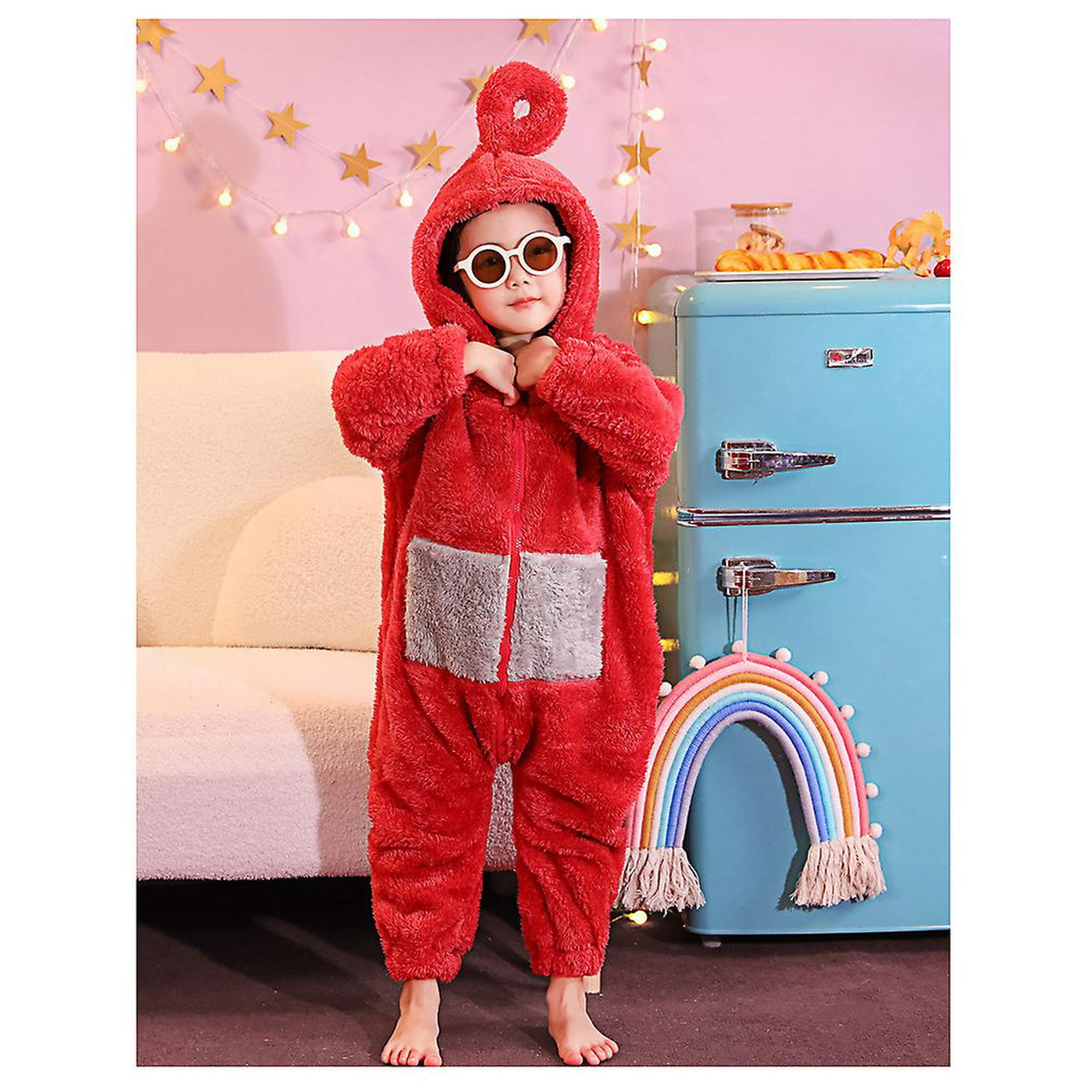 Teletubbies One Piece Pajamas Kids Homewear Children Thickened Coral Fleece