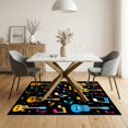 thumbnail image 3 of ODIKA 5'x7' Ultra-Soft Area Rug, Music Note Cd Guitar Piano Key Disc Shape Motifs Keyboard Border None Washable, Bare feet friendly, Silk-Touch for Bedroom Home office, 3 of 7