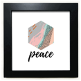 thumbnail image 1 of Arte abstracto de patron de plantas en polvo Mesa de pared con marco cuadrado negro, 1 of 4