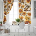 thumbnail image 5 of Fsddascl Sunflower Fall Blackout Curtains for Bedroom/Living Room, Thermal Insulated Kitchen Curtains, Autumn Rustic Vintage Botanical Floral Grommet Darkening Window Treatment Drapes 52"x63"x2, 5 of 6