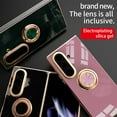 thumbnail image 4 of Electroplated Case for Samsung Galaxy Z Fold 6 with Rotatable Metal Ring Stand, Slim Plating Frame Bracket Cover Support Magnetic Car Mount, Shockproof Anti-Scratches Rugged Case, Lightpurple, 4 of 11