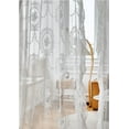 thumbnail image 4 of DONGPAI Elegant White Lace Sheer Curtains with Floral Scallop Ruffle Edge Rod Pocket Vintage Sheer Curtain for Living Room Bedroom Decor, 52" x 84", 1 Panel, 4 of 8
