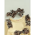thumbnail image 5 of Seyurigaoka Toddler Baby Girls Clothes Set Leopard Print Ruffled Long Sleeves Tops and Casual Pants Headband, 5 of 9