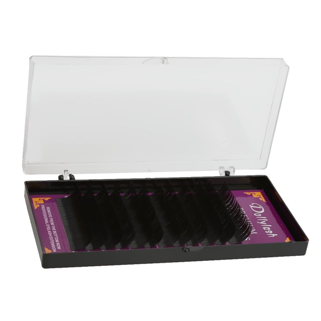 12 Filas Pestañas Postizas Individuales Extensiones Pestañas Artificial Semi Permanente C Enroscan Herramienta de Maquillaje 12mm Baoblaze Pestañas postizas individuales