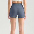 thumbnail image 6 of felwors High Waisted No Front Seam Biker Shorts 4 Inch Inseam Squat Proof Yoga Volleyball Running Navy for Size S, 6 of 9