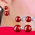 thumbnail image 2 of Lifetechs Women Double Sided Faux Agate Ear Jacket Earrings Party Jewelry Gift, 2 of 8
