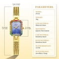 thumbnail image 6 of BERNY Small Gold Watch for Women, Dainty Ladies Quartz Watch with Square Dial, Stainless Steel Bracelet Watch Band, Waterproof Watch Mother's Day Gift for Women, Blue, 6 of 11