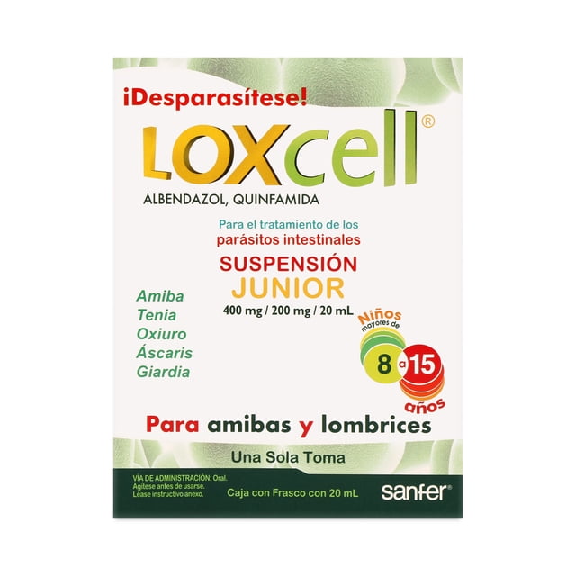 Loxcell Quinfamida 200 mg / Albendazol 400 mg / 20 ml junior suspensión