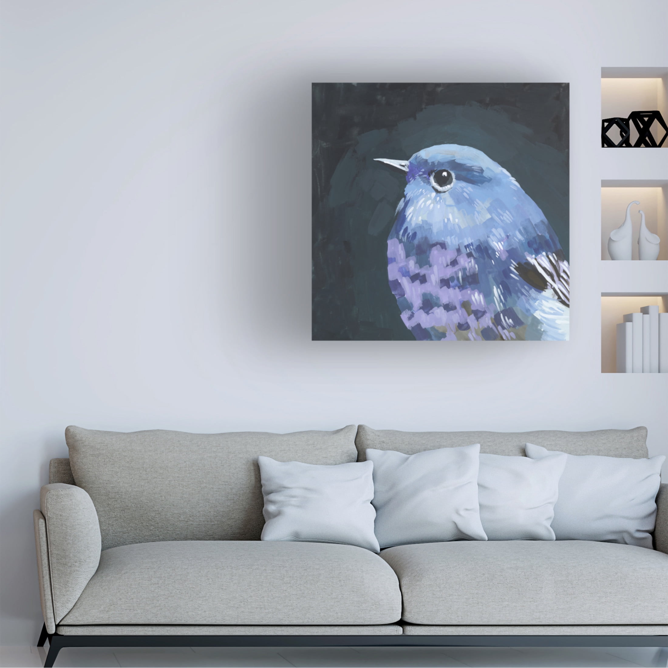 Canvas Wall Art - Melissa Wang 'Vivid Bird I' Wall Art for Living Room, Bedroom, or Office Décor by Trademark Fine Art - 35 x 35 Inches