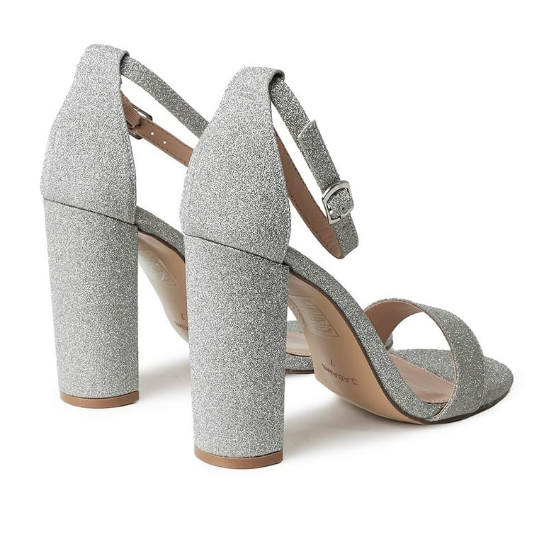 Adams Shirley High Silver Comfortable Heels for Women Open