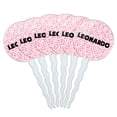 thumbnail image 1 of Leonardo Cupcake Picks Toppers - Set of 6 - Pink Speckles, 1 of 1