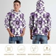 thumbnail image 5 of POBUDS Hoodie, Regular Fit Sporty Pullover Hooded Sweatshirt for Men Women Purple Flower 2XL, 5 of 6