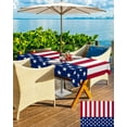 thumbnail image 4 of 4th of July Tablecloth with Umbrella Hole and Zipper American Flag Rectangle Outdoor Tablecloths 60x102 Inch Outside Table Cloths Stars Red Stripes Patio Table Cloth Cover for Independence Day Garden, 4 of 6
