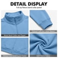 thumbnail image 6 of Mens Zip Up Sweatshirt Mock Neck Track Jacket Lightweight Fleece Full Zip No Hood Athletic Casual Long Sleeve shirts with Pocket Light Blue XXXL, 6 of 6