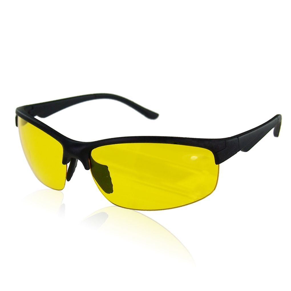 Night RIDING SHOOTING DRIVING Yellow Lens SUN GLASSES Silver Mens or Women Day 