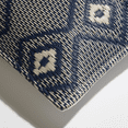thumbnail image 4 of Fab Habitat Outdoor Premium Recycled Plastic Pillow - Waterproof, Fade Resistant - Boho Geometric Diamond - Patio, Porch, Deck, Balcony - Rabat - Blue & Cream - 16.5" x 16.5", 4 of 8