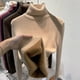 thumbnail image 4 of Suéter de cuello alto de terciopelo para mujer, jersey de punto grueso suave que combina con todo, 6 colores, interior, Color sólido, nuevo, 4 of 4