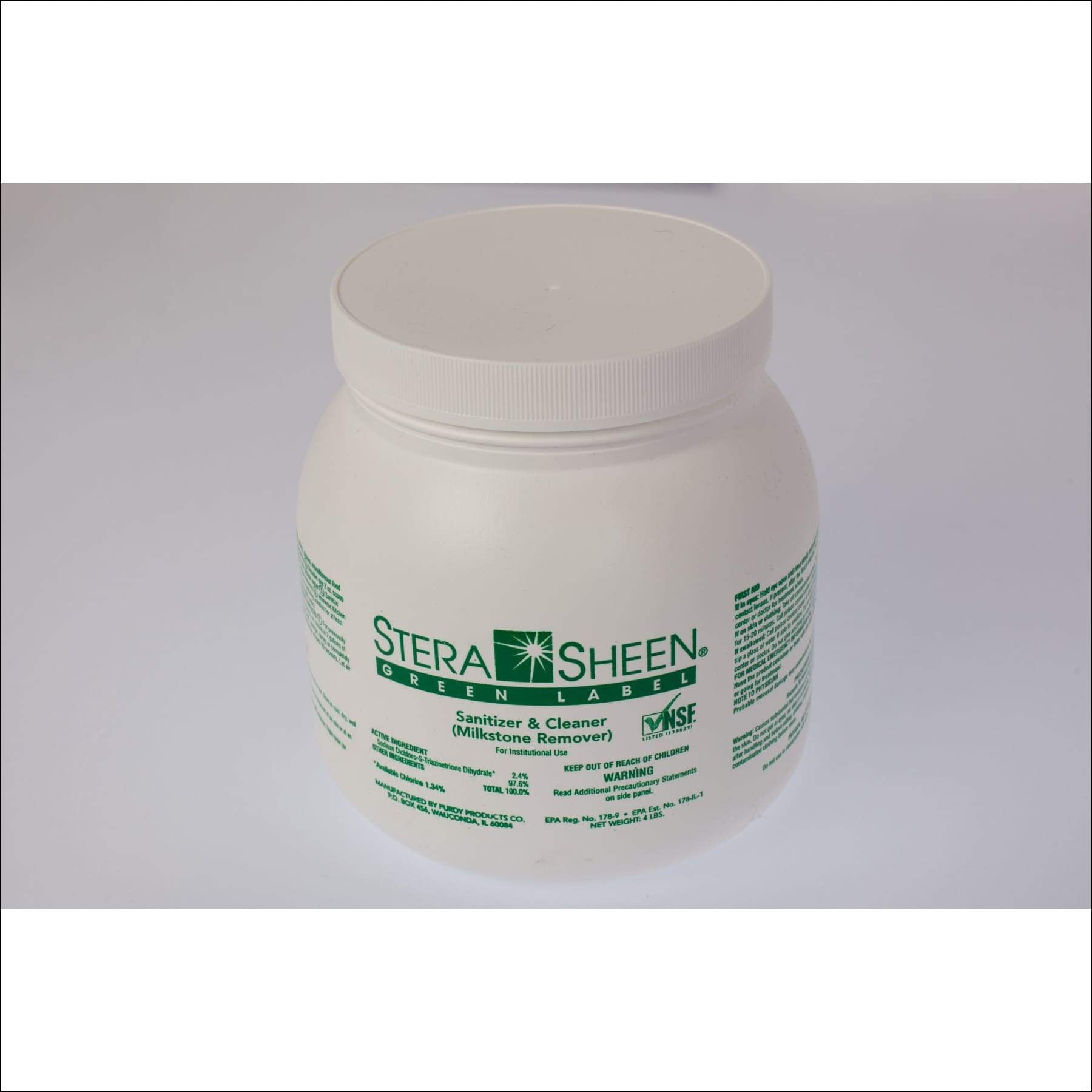 Purdy Stera-Sheen Green Label Sanitizer 4lb Jar 