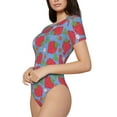 thumbnail image 2 of Naloa Hand Drawn Strawberry Women's Short-Sleeved Onesie, One-Piece Swimsuit for Parties, dates, clubs - XX-Large, 2 of 9