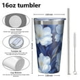 thumbnail image 4 of 16oz Tumblers Pioneer Flower Stainless Steel Vacuum Insulated Double Wall Travel Tumbler Cups Mug with Lid and Straw,Cleaning Brush for Coffee,Tea, 4 of 4