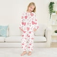 thumbnail image 5 of Fluffy Pajamas Set Fuzzy Winter Warm Pj Sets Pullover Tops and Long Pants Pink Heart X-Large, 5 of 8
