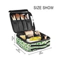 thumbnail image 3 of FORMRS Travel Makeup Bag Large Capacity Train Case Cosmetic Organizer with Adjustable Dividers, Green Dot Triangles Pattern, 3 of 8